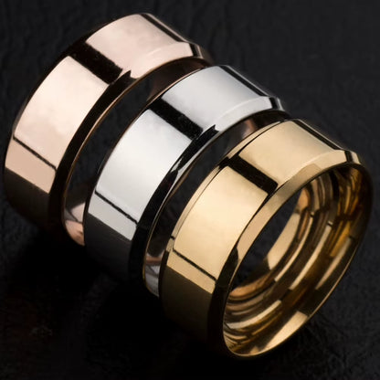 Fashion Simple Unisex Lovers Stainless Steel Mirror Finger Rings Jewelry Gifts Mirror Simple Lovers' Gift Good Glossiness Rings