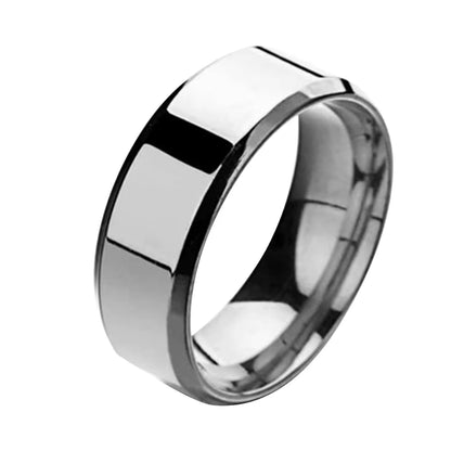 Fashion Simple Unisex Lovers Stainless Steel Mirror Finger Rings Jewelry Gifts Mirror Simple Lovers' Gift Good Glossiness Rings