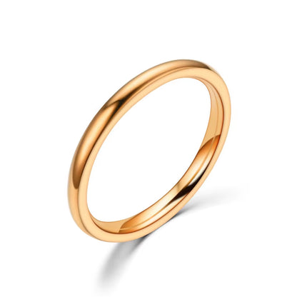 2Mm Thin Stainless Steel Rings Rose Gold Fashion Simple Titanium Steel Rings for Women Girl Gifts