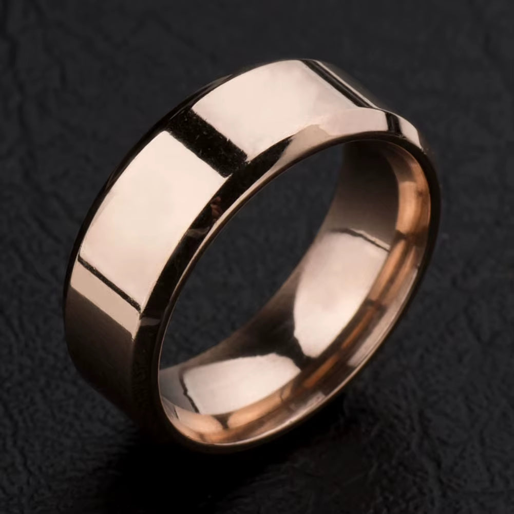 Fashion Simple Unisex Lovers Stainless Steel Mirror Finger Rings Jewelry Gifts Mirror Simple Lovers' Gift Good Glossiness Rings