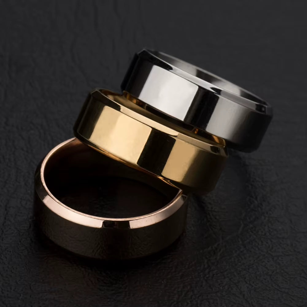 Fashion Simple Unisex Lovers Stainless Steel Mirror Finger Rings Jewelry Gifts Mirror Simple Lovers' Gift Good Glossiness Rings